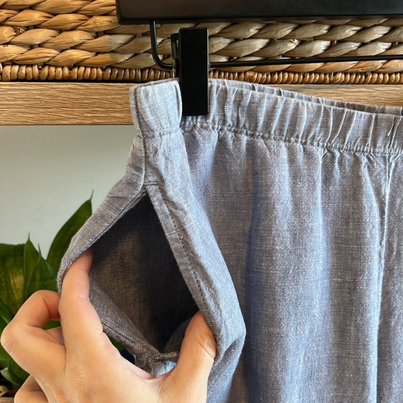 J. Jill Linen Pocket Mid-Rise Wide Leg Capri Pants, XS Petite - Picture 4 of 8